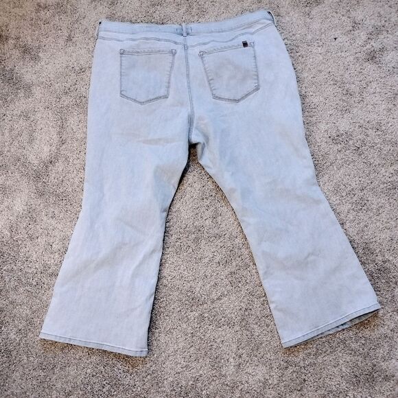 Women's Jessica Simpson Y2k Light Wash Ankle Flare Embroidered Jeans Sz 18w - Picture 8 of 9
